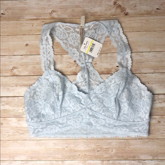 🆕 Free People Galloon Lace Bralette barely blue - Picture 6 of 8